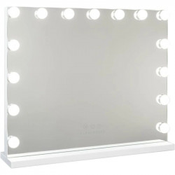 Flamingueo Kim Espejo de Maquillaje con Luz 15 LED de 3 Modos de Intensidad Ajustable Blanco