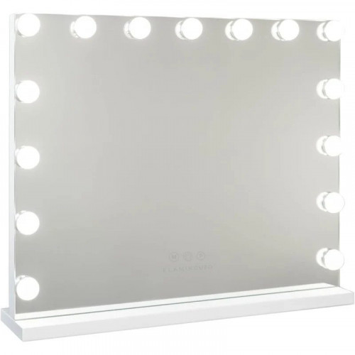 Flamingueo Kim Espejo de Maquillaje con Luz 15 LED de 3 Modos de Intensidad Ajustable Blanco