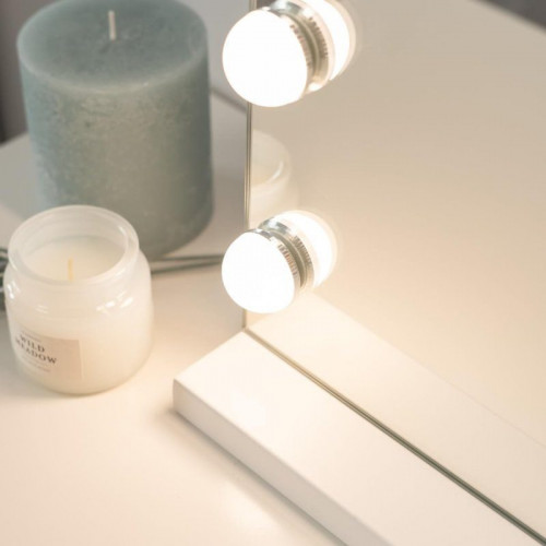Flamingueo Kim Espejo de Maquillaje con Luz 15 LED de 3 Modos de Intensidad Ajustable Blanco