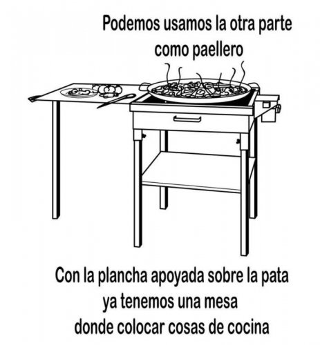 Flores Paellero Gas Plancha con Ruedas
