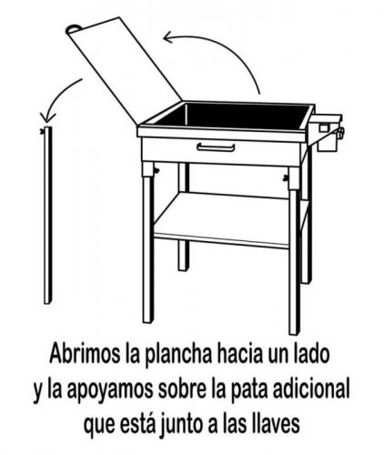 Flores Paellero Gas Plancha con Ruedas