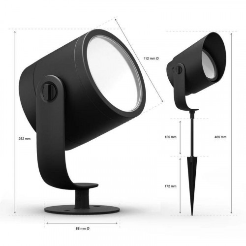 Foco para exteriores Philips Hue Lily XL Iluminación inteligente Bluetooth/Zigbee Negro