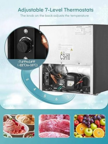 FOHERE 1.1 Cu.Ft Min Freezer Countertop for OfficeDormApartment or RV