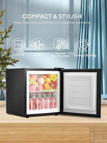 FOHERE 1.1 Cu.Ft Min Freezer Countertop for OfficeDormApartment or RV