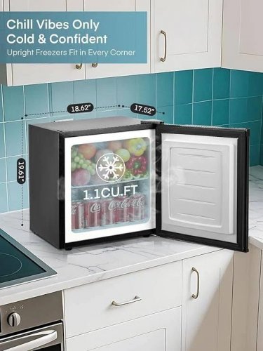 FOHERE 1.1 Cu.Ft Min Freezer Countertop for OfficeDormApartment or RV