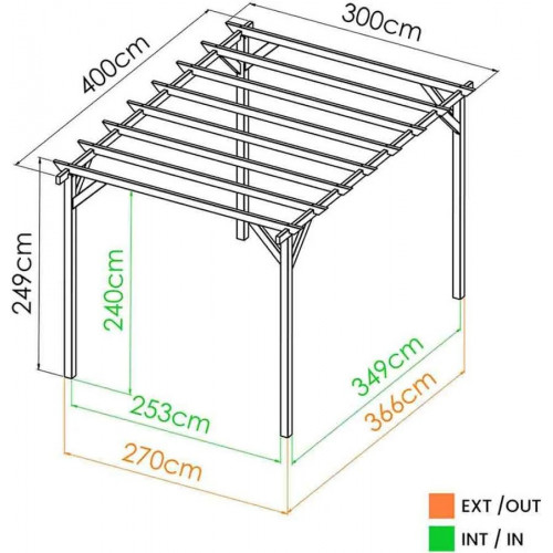 FOREST STYLE Pérgola de madera Magdalie