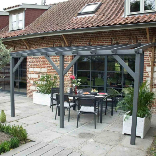 FOREST-STYLE Pérgola madera adosada etreta