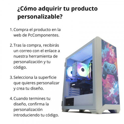 Forgeon Arcanite ARGB Mesh Torre ATX Blanca 3 superficies personalizables