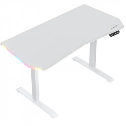 Forgeon Battleground Mesa Gaming Regulable en Altura con Motor 140x70cm RGB Blanca
