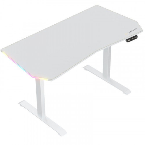 Forgeon Battleground Mesa Gaming Regulable en Altura con Motor 140x70cm RGB Blanca