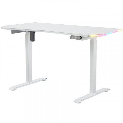 Forgeon Battleground Mesa Gaming Regulable en Altura con Motor 140x70cm RGB Blanca