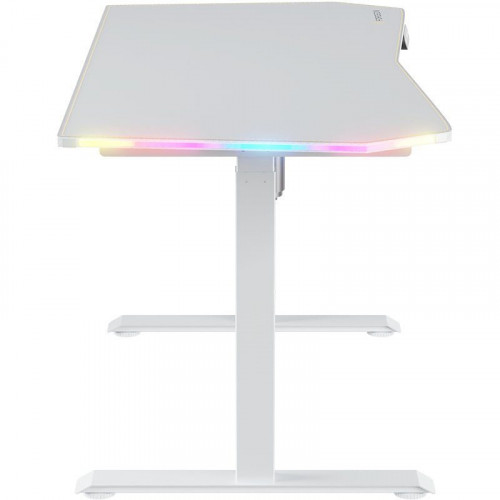 Forgeon Battleground Mesa Gaming Regulable en Altura con Motor 140x70cm RGB Blanca
