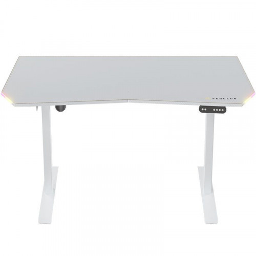 Forgeon Battleground Mesa Gaming Regulable en Altura con Motor 140x70cm RGB Blanca