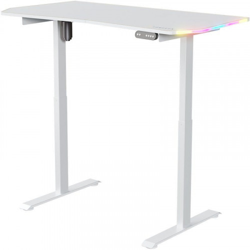 Forgeon Battleground Mesa Gaming Regulable en Altura con Motor 140x70cm RGB Blanca