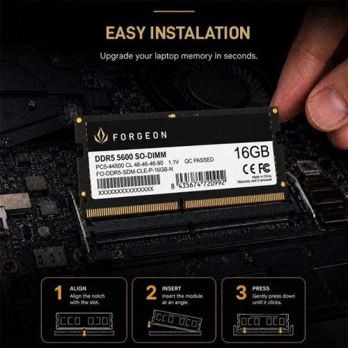 Forgeon Cyclone PRO SODIMM DDR5 5600 MHz 16GB CL46 Negra