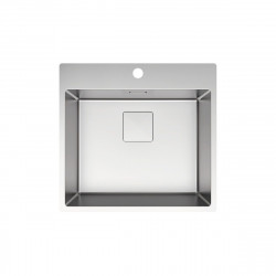 Fregadero cocina Delinia Loft sobre encimera 1 seno con sifón 51.5x55 cm acero inox mueble a partir de 60 cm