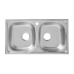 Fregadero inoxidable Bohm 2 senos 78x43,5cm