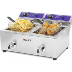 Freidora 10+10 litros Profesional doble de Malka