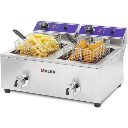 Freidora 10+10 litros Profesional doble de Malka