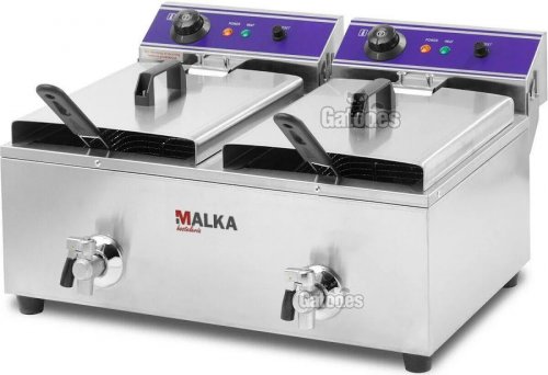 Freidora 10+10 litros Profesional doble de Malka