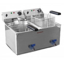 Freidora de 8+8 litros con grifo Maiser