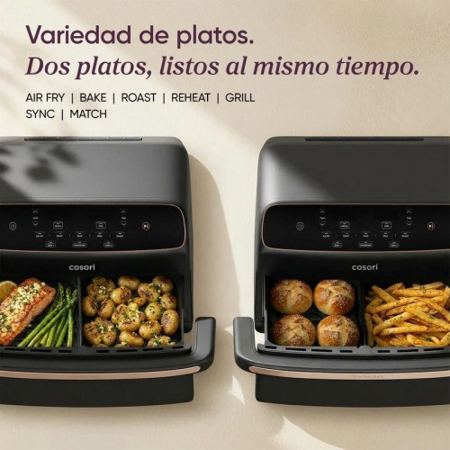 Freidora de Aire Cosori Dual Blaze Twinfry Compact 8.6L 2700W Cesta Divisible