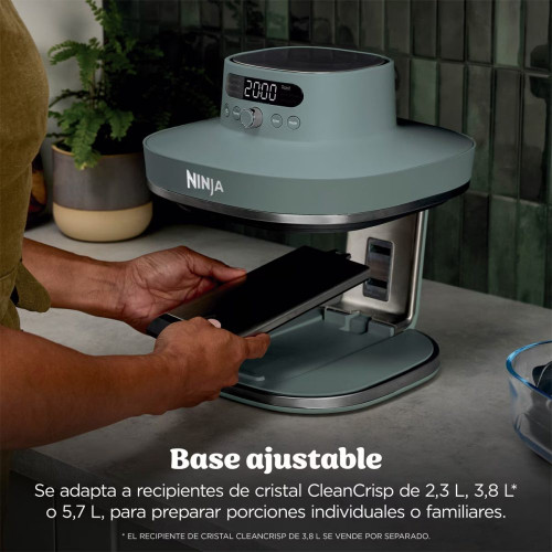 Freidora de aire Ninja AS101EUGY portátil, 7 en 1 Gris ceniza