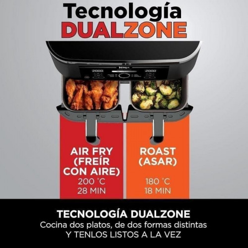 Freidora de aire Ninja Foodi Dual Zone AF200EU 7.6 L doble zona 2400W negra