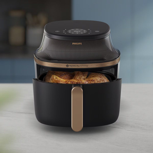 Freidora de aire Philips S3000 Dig con ventana tamaño XL y 6,2 litros Negro / Cobre