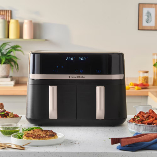 Freidora de aire Russell Hobbs Satisfry Dual Basket 9L Negro