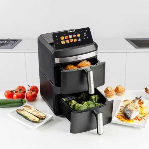 Freidora de aire Taurus Air Fry duo Slim 13 litros Negro