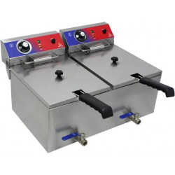 freidora electrica 10 + 10 litros con grifo termostato e.g.o
