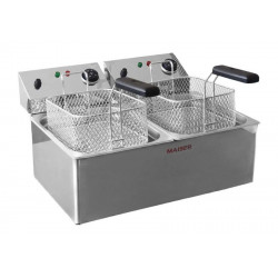 Freidora Eléctrica Inox 2 Cubas 6+6 litros