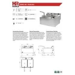 Freidora eléctrica sobremesa 541x460mm 10+10 litros HR Fainca Serie 100 No 4.2 + 4.2 kW - Freidoras Eléctricas