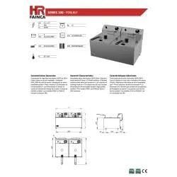 Freidora eléctrica sobremesa 6+6 litros con contactor FD6L6LF