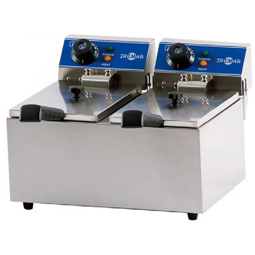 Freidora industrial eléctrica de sobremesa 2x6L Irimar FRY-8+8