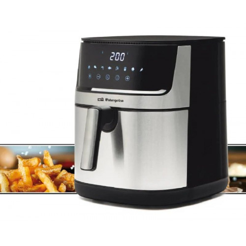 Freidora sin aceite Orbegozo de acero inoxidable de 8 litros con pantalla LED