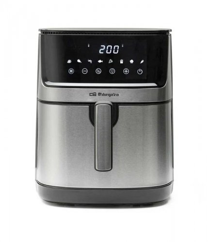 Freidora sin aceite Orbegozo de acero inoxidable de 8 litros con pantalla LED