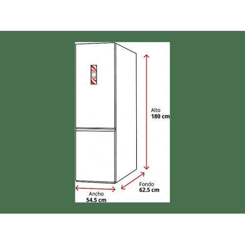 Frigorífico combi - Midea MDRB380FGE01A, No Frost, 180 cm Altura, 270 l, Control Electrónico, 4 Estrellas, Blanco