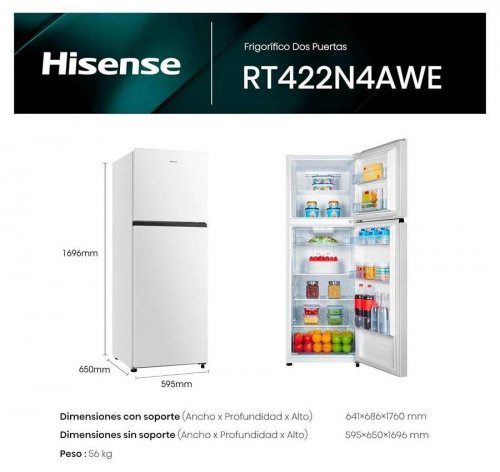 Frigorífico 2 Puertas Hisense RT422N4AWE