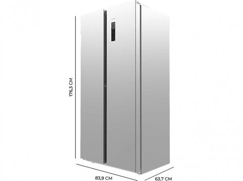 Frigorífico americano - Cecotec Bolero CoolMarket SBS 430 Inox E, Total No Frost, 177 cm, 430 L, Multi Air Flow, Motor Inverter Plus, Inox
