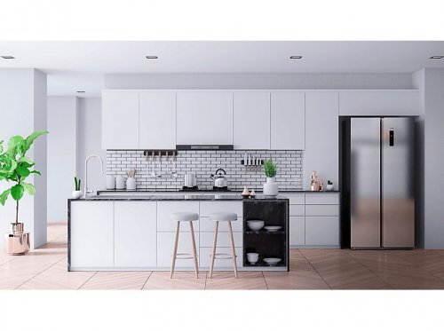 Frigorífico americano - Cecotec Bolero CoolMarket SBS 430 Inox E, Total No Frost, 177 cm, 430 L, Multi Air Flow, Motor Inverter Plus, Inox