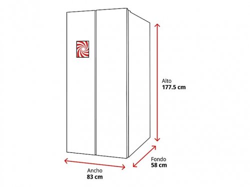 Frigorífico americano - Infiniton SBS-456A78XEL, No Frost, 177.5 cm Altura, 410 l, Inverter, 40 dB(A), Fresh Zone, Bi-Zona Indoor, Inox
