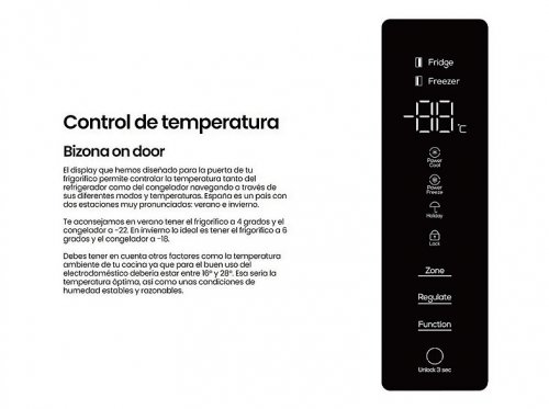 Frigorifico americano - INFINITON SBS-A174I, No Frost, Altura 176,8 cm, Capacidad 505 l, Inox