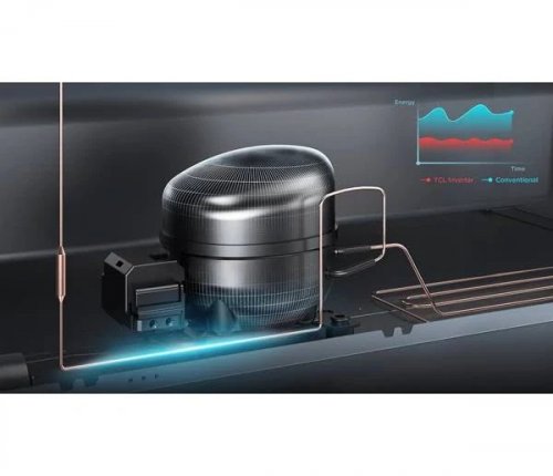 Frigorífico Combi 185x70 No Frost TCL RP417BXE0 Inox Clase E
