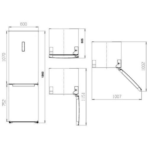 Frigorífico Combi Aspes ac185605enfdx No Frost