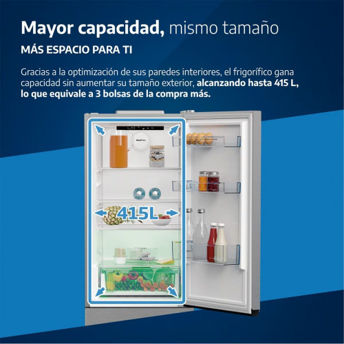Frigorífico Combi Beko Neo Frost, Compresor ProSmart Inverter - B5RCNE416HXB Inox
