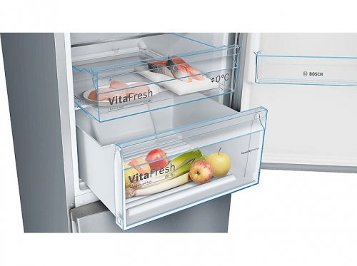 Frigorífico combi - Bosch KGN39VIEB, Total NoFrost, 203 cm, 368 l, Cajón VitaFresh, Perfect Fit, Acero antihuellas