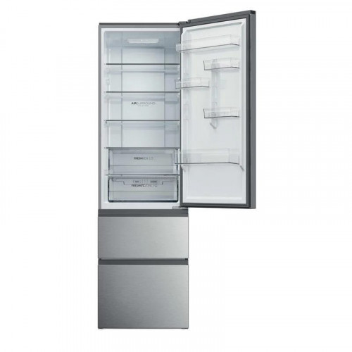 Frigorífico Combi Haier HTR3620ENMG Total No Frost 205cm 414L E Plata