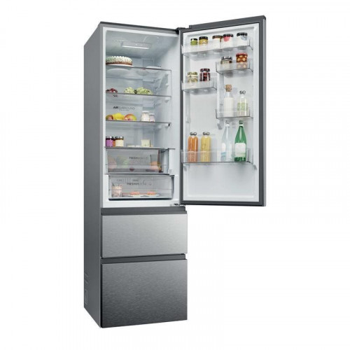 Frigorífico Combi Haier HTR3620ENMG Total No Frost 205cm 414L E Plata